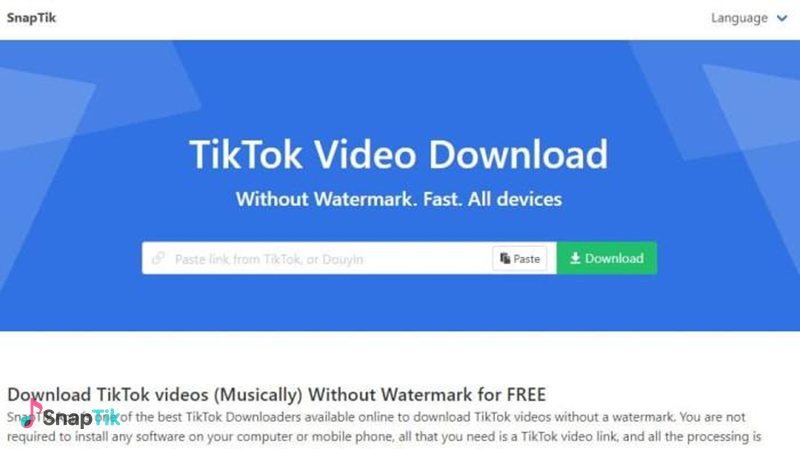 Tải clip không watermark - Dùng trang web downloader